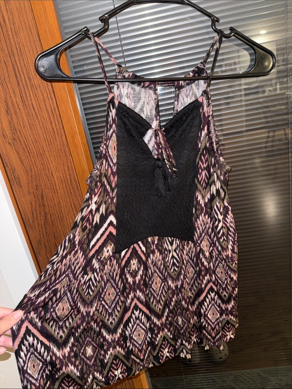 Maurices Floral-Patterned Sleeveless Tank in Plum, Mauve and Gray